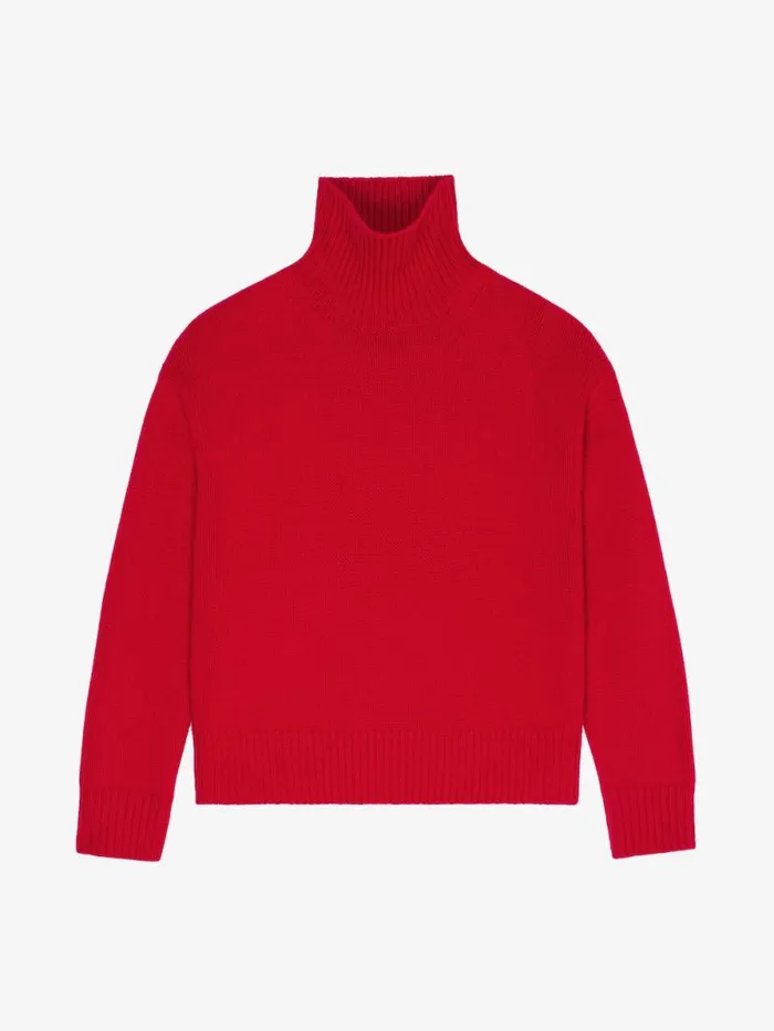 Women Knitwear Givenchy Turtleneck Sweater In Cashmere Vermillon