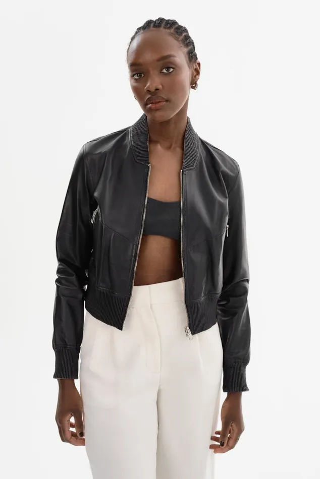 Women KORDELLA Reversible Leather Bomber Jacket Blackpink LAMARQUE Leather Jackets Women KORDELLA Reversible Leather Bomber Jacket Blackpink LAMARQUE Leather Jackets