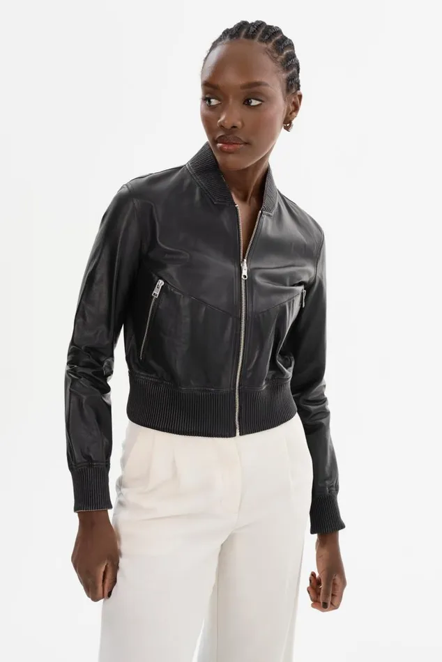 Women KORDELLA Reversible Leather Bomber Jacket Blackpink LAMARQUE Leather Jackets Women KORDELLA Reversible Leather Bomber Jacket Blackpink LAMARQUE Leather Jackets