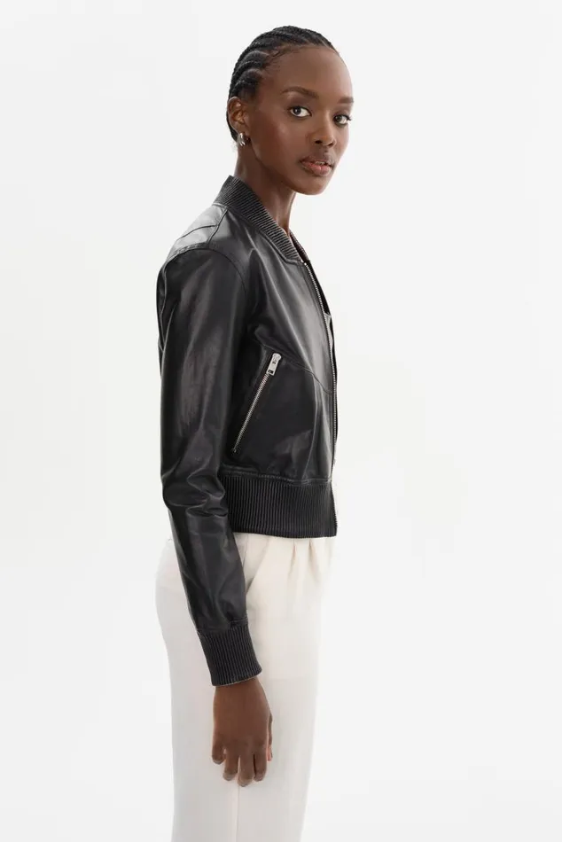 Women KORDELLA Reversible Leather Bomber Jacket Blackpink LAMARQUE Leather Jackets Women KORDELLA Reversible Leather Bomber Jacket Blackpink LAMARQUE Leather Jackets