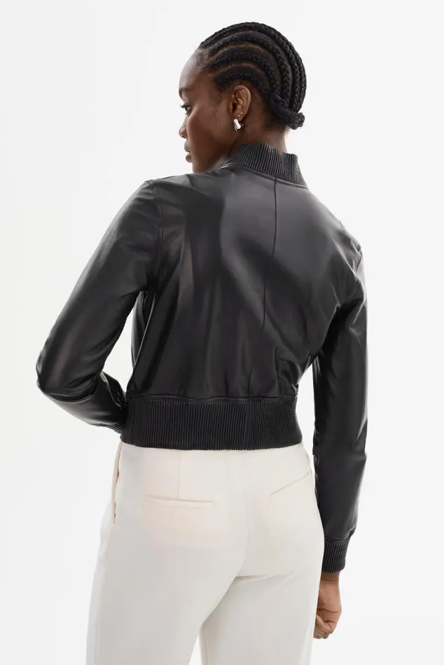 Women KORDELLA Reversible Leather Bomber Jacket Blackpink LAMARQUE Leather Jackets Women KORDELLA Reversible Leather Bomber Jacket Blackpink LAMARQUE Leather Jackets