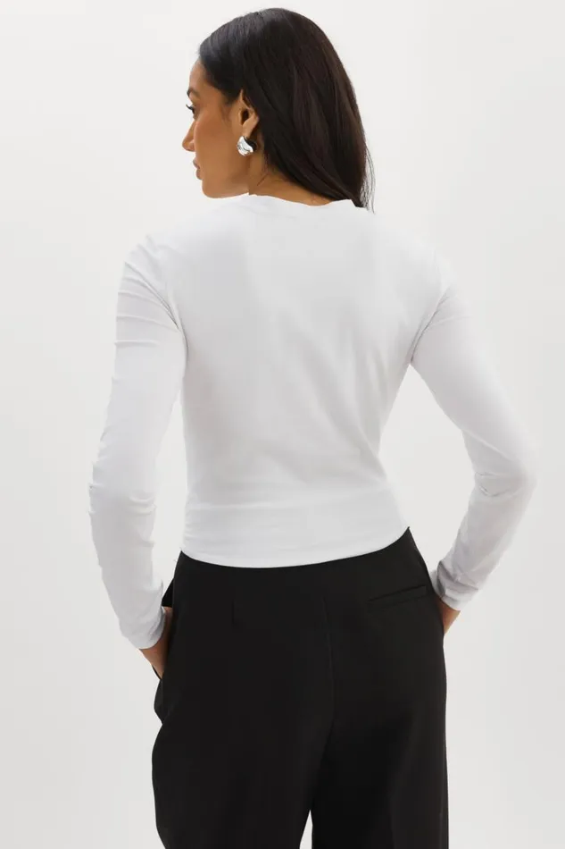 Women KSENIA Twist Top White LAMARQUE Tops Women KSENIA Twist Top White LAMARQUE Tops