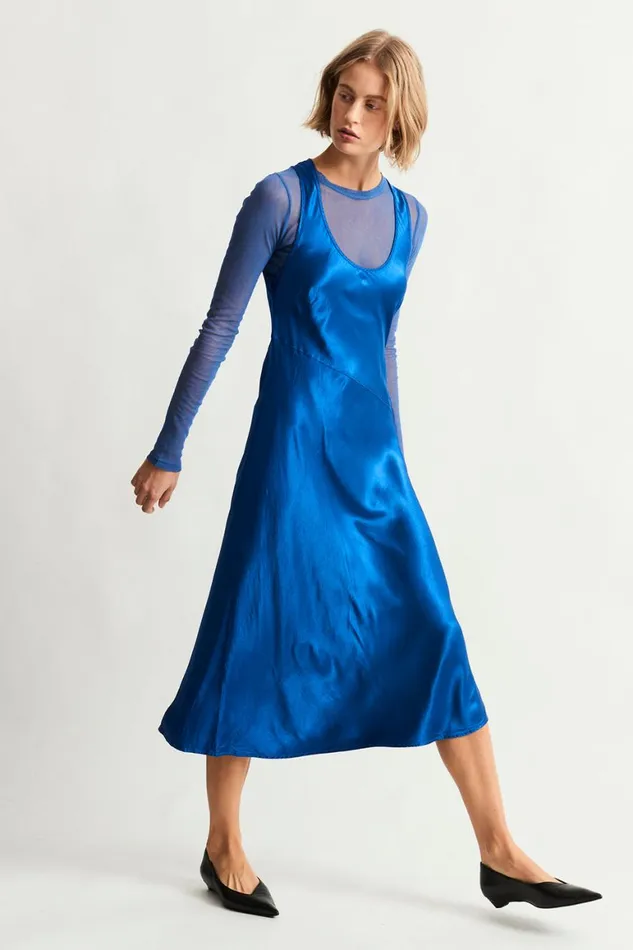 Women Lapis Valentina Midi Dress Raquel Allegra Dresses