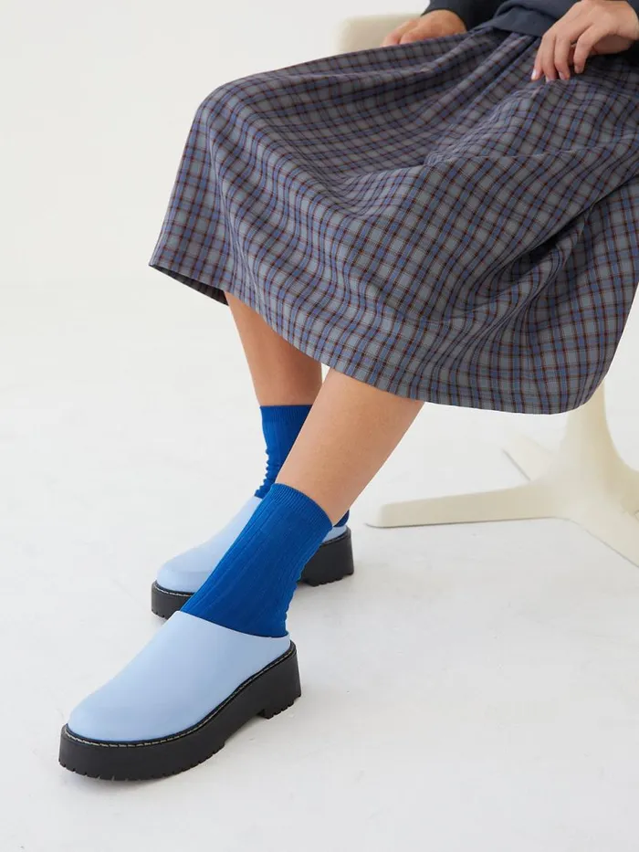 Women Lena Chunky Mule Alice Blue Lisa Says Gah Slides