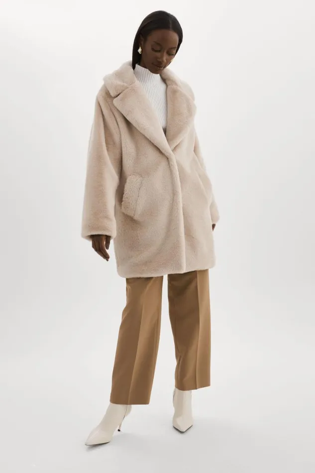 Women LINNEA Faux Fur Coat Oat LAMARQUE Faux Fur Women LINNEA Faux Fur Coat Oat LAMARQUE Faux Fur