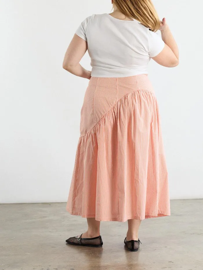 Women Maeve Midi Skirt Orange Stripe Lisa Says Gah Skirts