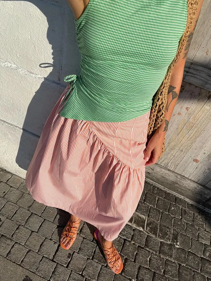 Women Maeve Midi Skirt Orange Stripe Lisa Says Gah Skirts
