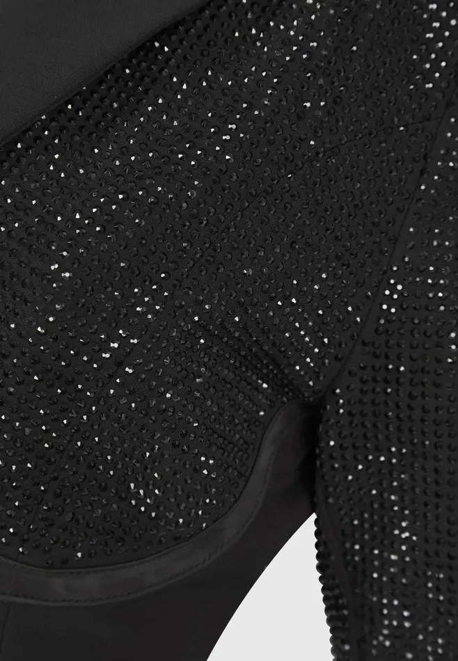 Women Manire De Voir Rhinestone Corset Blazer Dress Black
