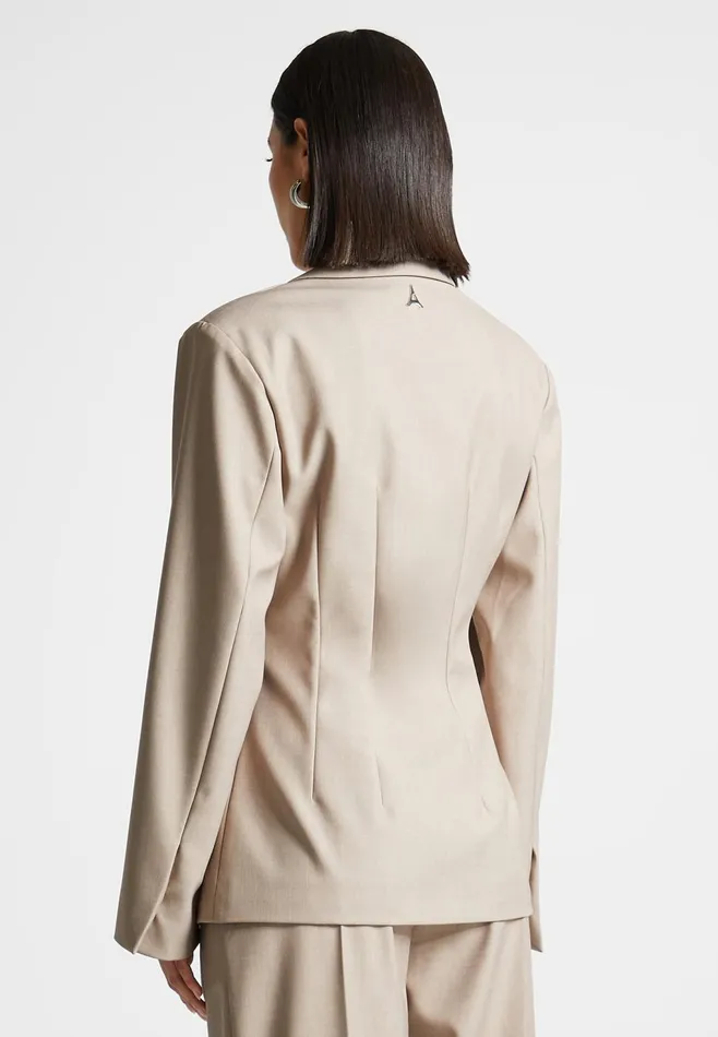 Women Manire De Voir Tailored Double Breasted Blazer Taupe