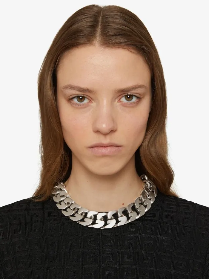 WomenMen Jewelry Givenchy Medium G Chain Necklace In Metal Silvery WomenMen Jewelry Givenchy Medium G Chain Necklace In Metal Silvery