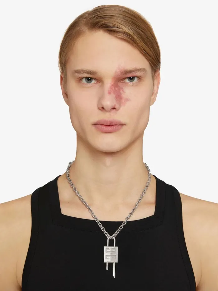 WomenMen Jewelry Givenchy Small Lock Necklace In Metal Silvery WomenMen Jewelry Givenchy Small Lock Necklace In Metal Silvery