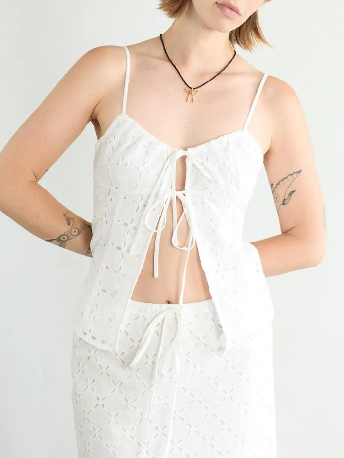Women Mia Eyelet Top White Lisa Says Gah Blouses
