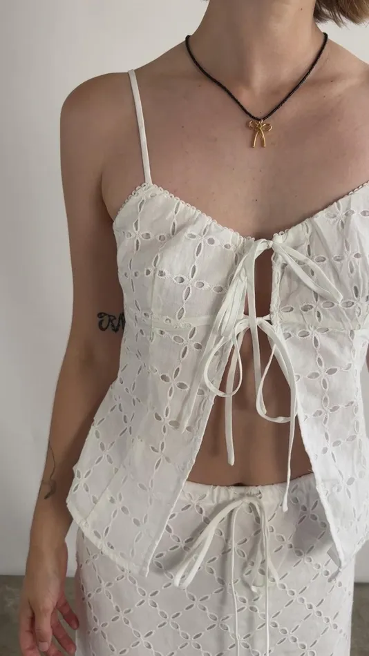 Women Mia Eyelet Top White Lisa Says Gah Blouses