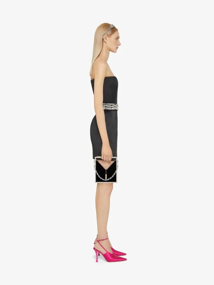 Women Micro Bags Givenchy Micro Cut Out Bag In Velvet And Strass With Frame Black Women Micro Bags Givenchy Micro Cut Out Bag In Velvet And Strass With Frame Black