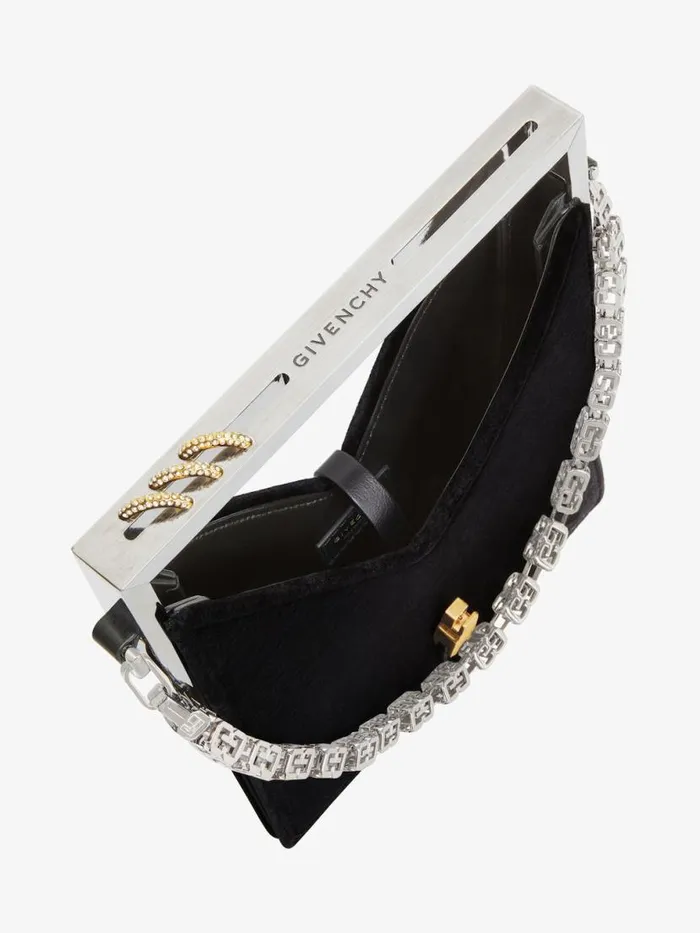 Women Micro Bags Givenchy Micro Cut Out Bag In Velvet And Strass With Frame Black Women Micro Bags Givenchy Micro Cut Out Bag In Velvet And Strass With Frame Black