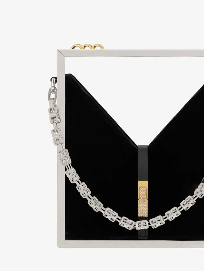 Women Micro Bags Givenchy Micro Cut Out Bag In Velvet And Strass With Frame Black Women Micro Bags Givenchy Micro Cut Out Bag In Velvet And Strass With Frame Black