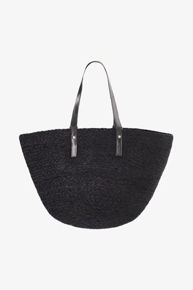 Women MIMI Jute Tote Bag Black LAMARQUE Bags