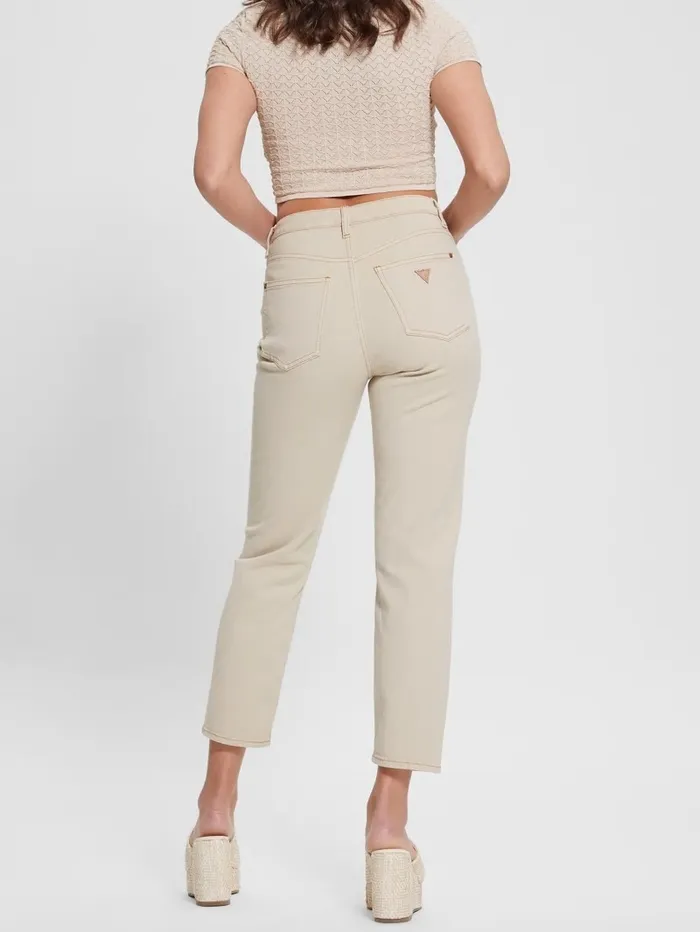 Women Mom Jeans Aspen White Multi Bottoms GUESS