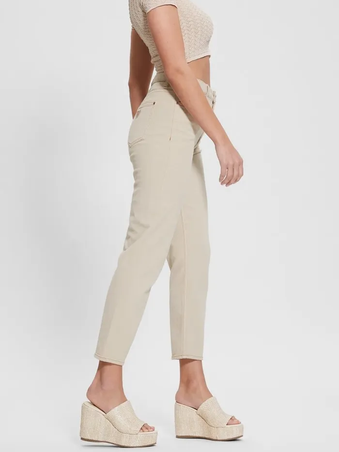 Women Mom Jeans Aspen White Multi Bottoms GUESS