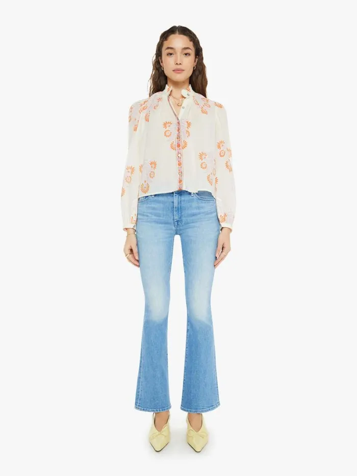 Women Mother Denim Ana Shirt Papaya Aster Women Mother Denim Ana Shirt Papaya Aster