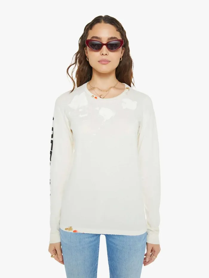 Women Mother Denim Artistswanted Paint Supervintage Longsleeve T Supervintage White Women Mother Denim Artistswanted Paint Supervintage Longsleeve T Supervintage White