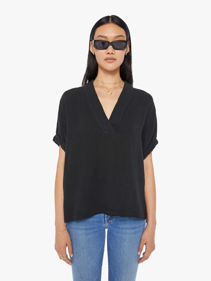 Women Mother Denim Avery Top Black
