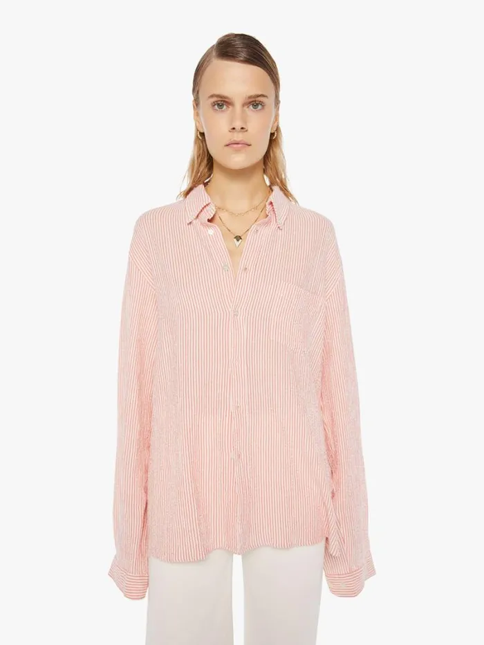Women Mother Denim Branco Shirt Fiesta Stripes