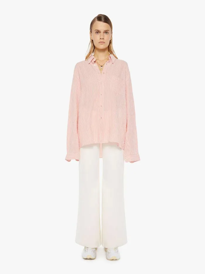 Women Mother Denim Branco Shirt Fiesta Stripes