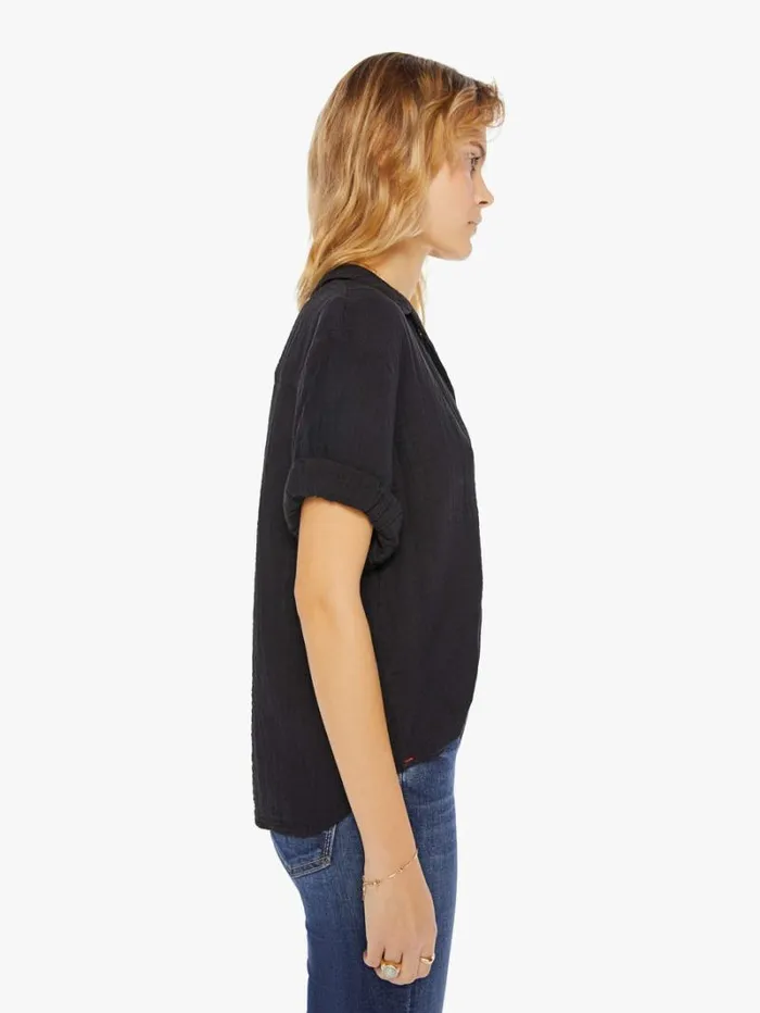 Women Mother Denim Cruz Shirt Black