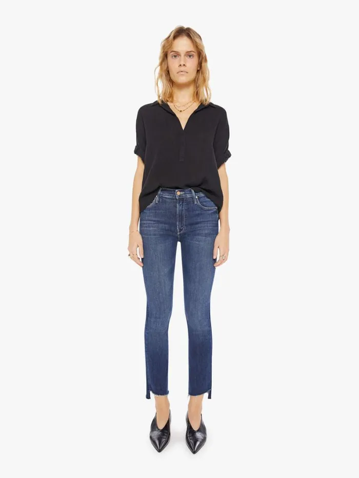 Women Mother Denim Cruz Shirt Black