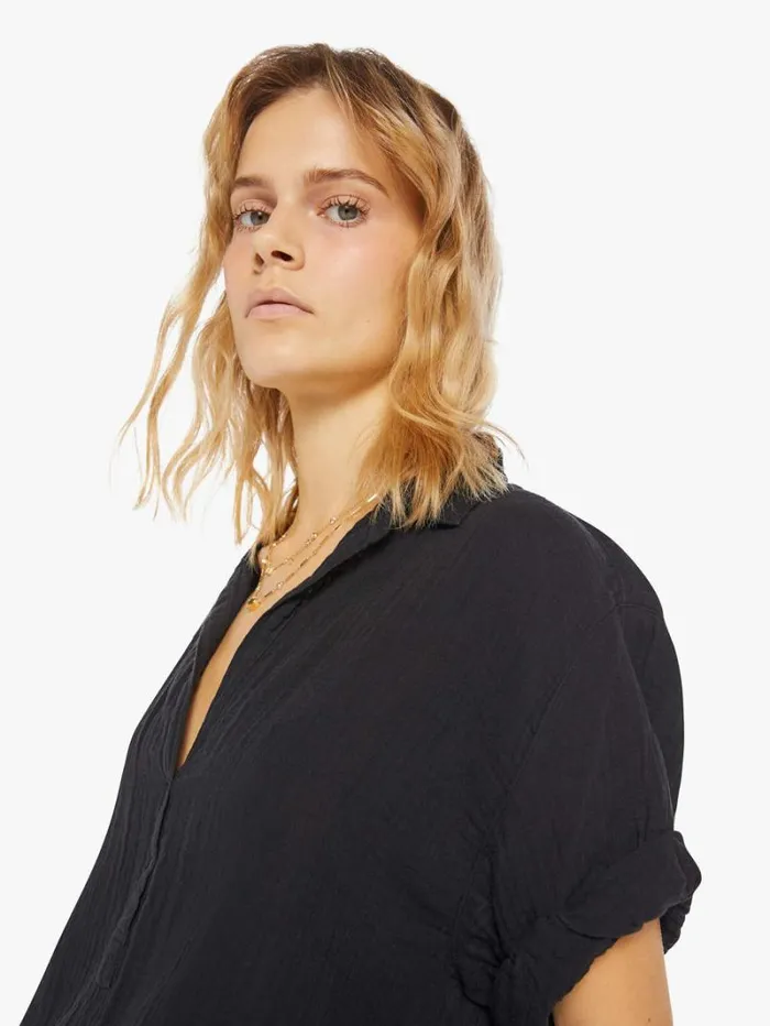Women Mother Denim Cruz Shirt Black