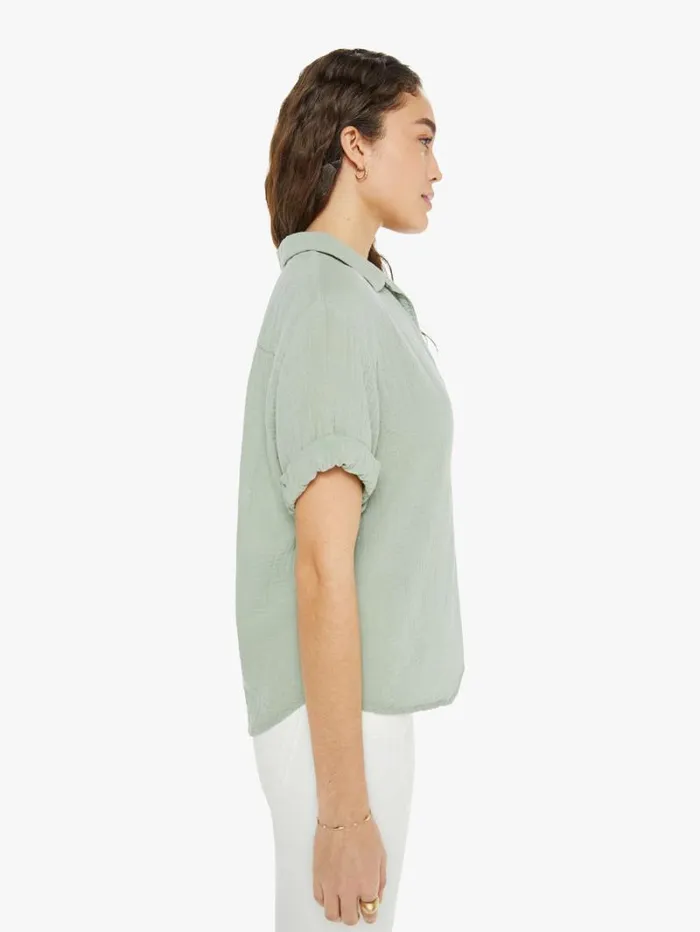 Women Mother Denim Cruz Top Aqua Grey Women Mother Denim Cruz Top Aqua Grey