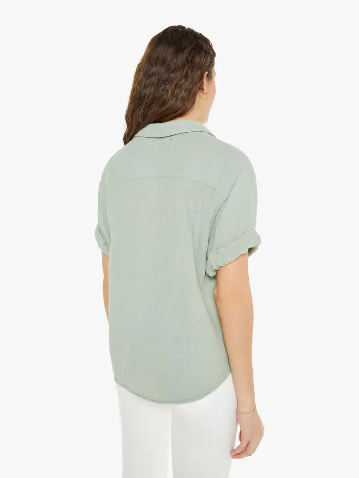Women Mother Denim Cruz Top Aqua Grey Women Mother Denim Cruz Top Aqua Grey