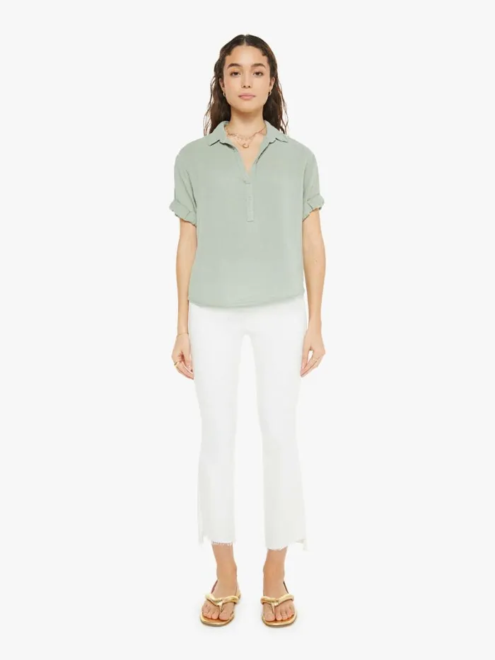 Women Mother Denim Cruz Top Aqua Grey Women Mother Denim Cruz Top Aqua Grey