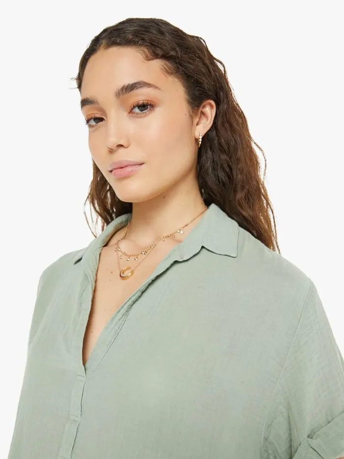 Women Mother Denim Cruz Top Aqua Grey Women Mother Denim Cruz Top Aqua Grey