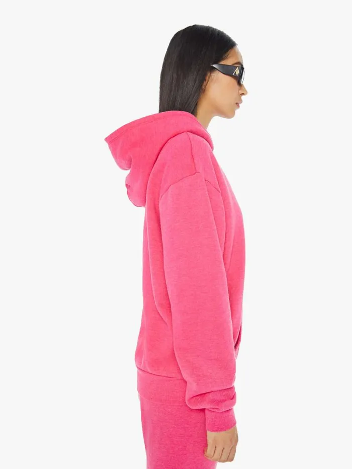 Women Mother Denim Heart Hoodie Hot Pink