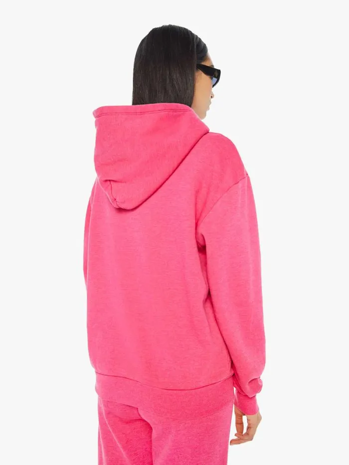 Women Mother Denim Heart Hoodie Hot Pink