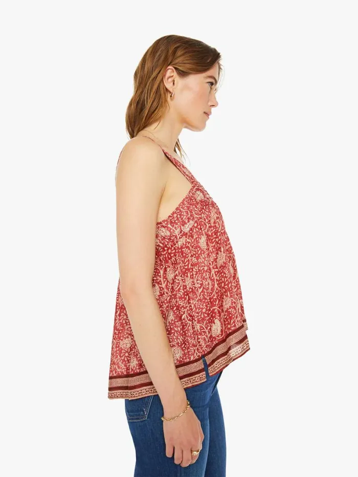 Women Mother Denim Jasmine Top Water Lily Terracotta
