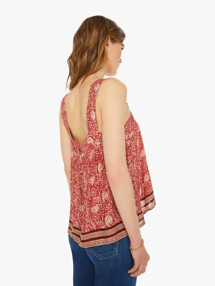 Women Mother Denim Jasmine Top Water Lily Terracotta