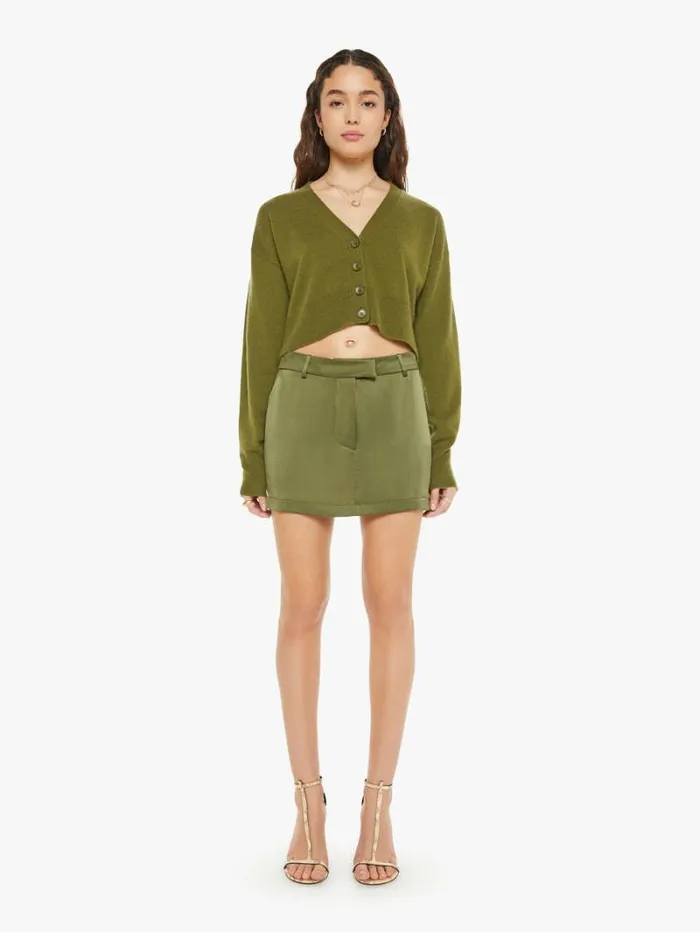 Women Mother Denim Mora Mini Trouser Skirt Olive
