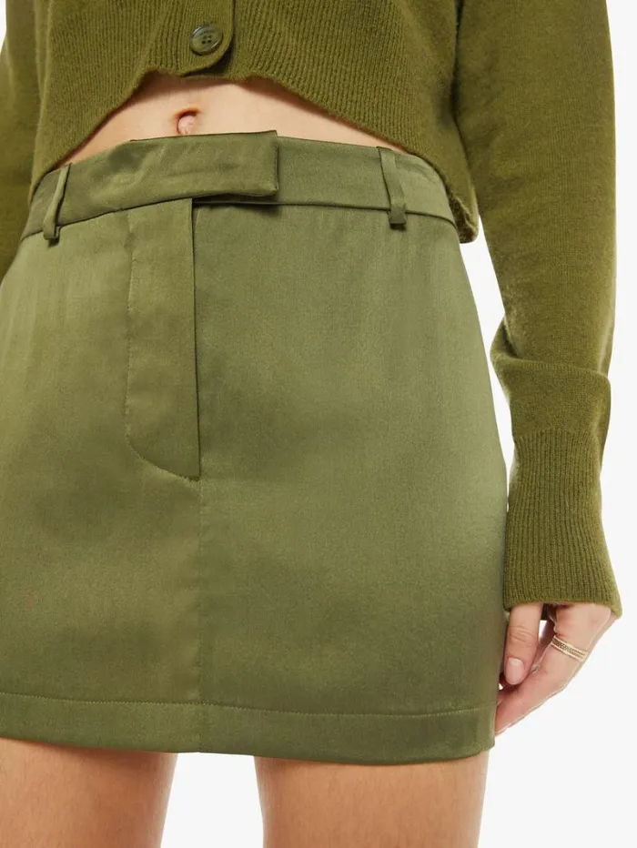 Women Mother Denim Mora Mini Trouser Skirt Olive Women Mother Denim Mora Mini Trouser Skirt Olive