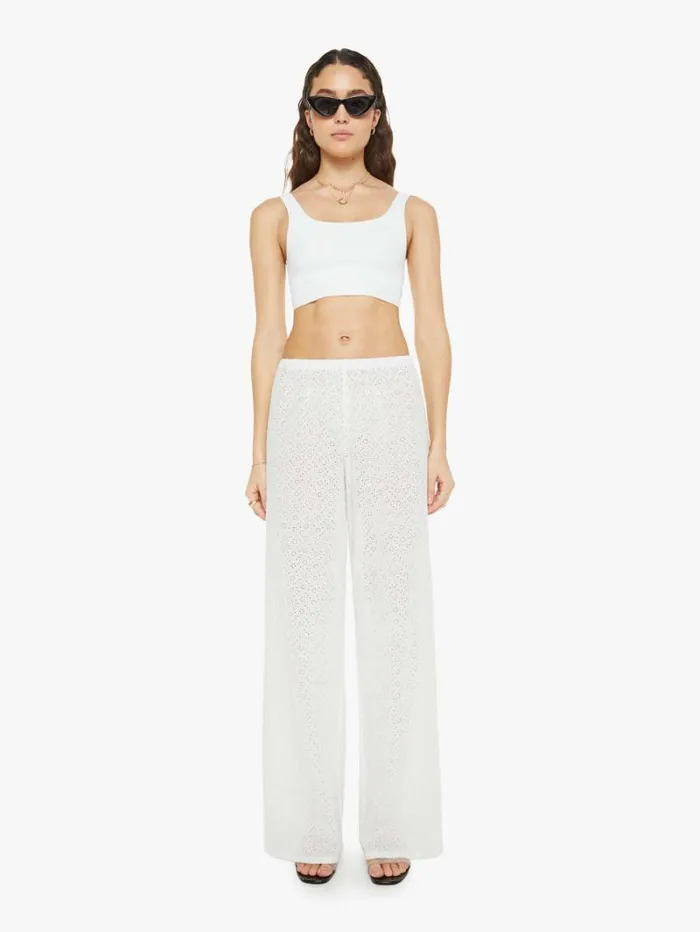 Women Mother Denim Pull On Pants White