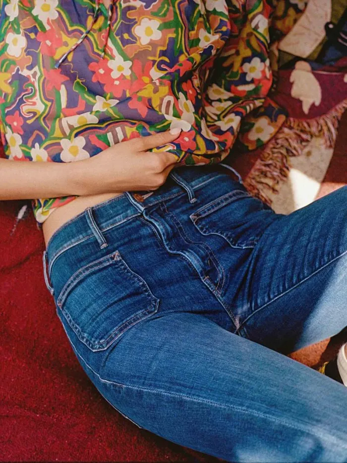 Women Mother Denim The Breeze Tie Top Cosmic Blooms