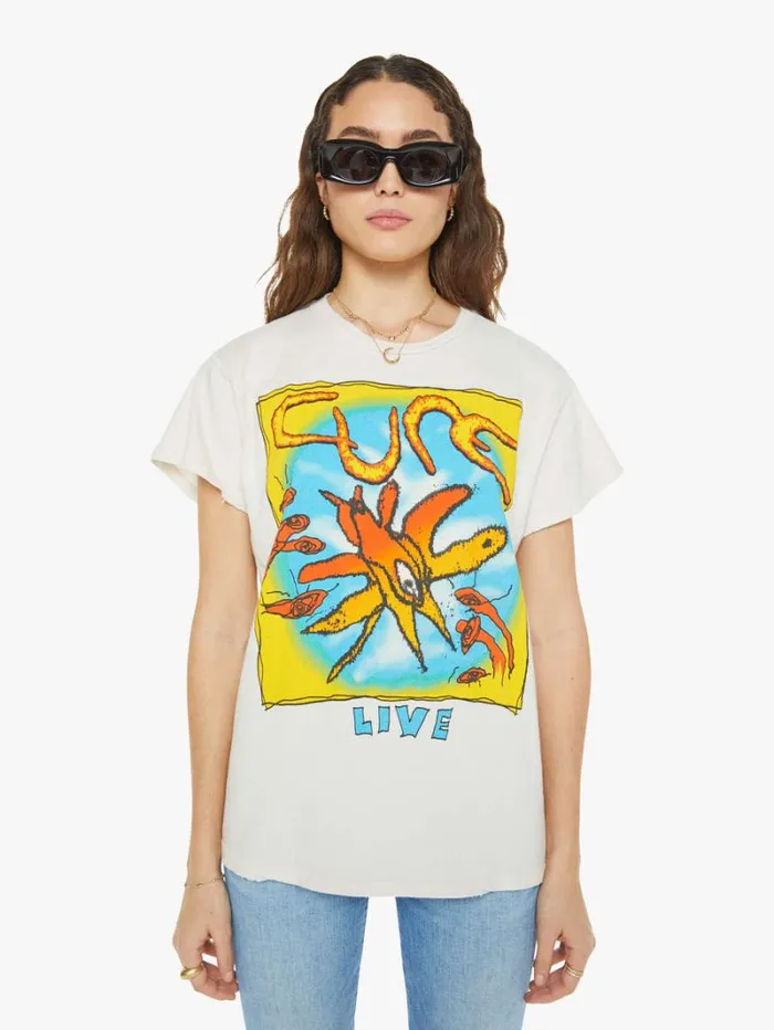 Women Mother Denim The Cure Tee Vintage White Offwhite