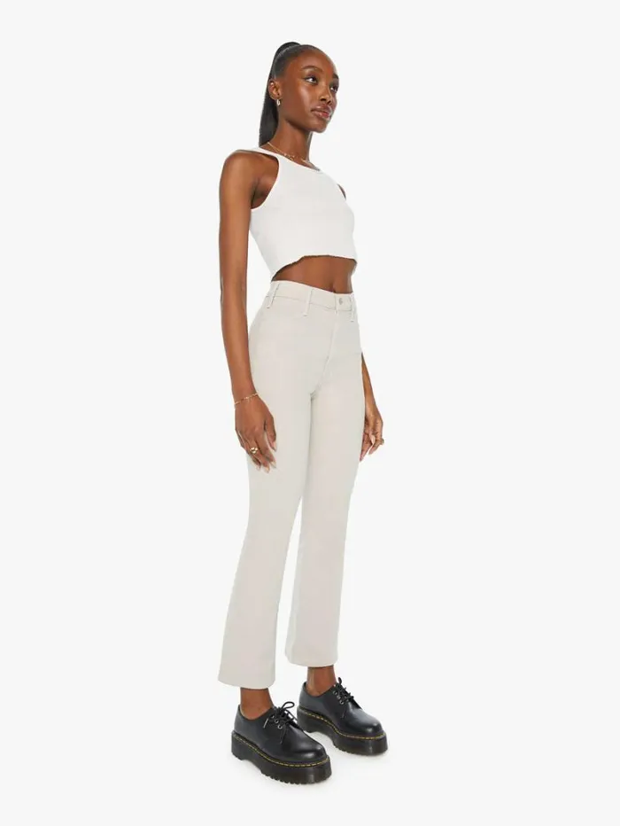 Women Mother Denim The Hustler Flood Feather Grey