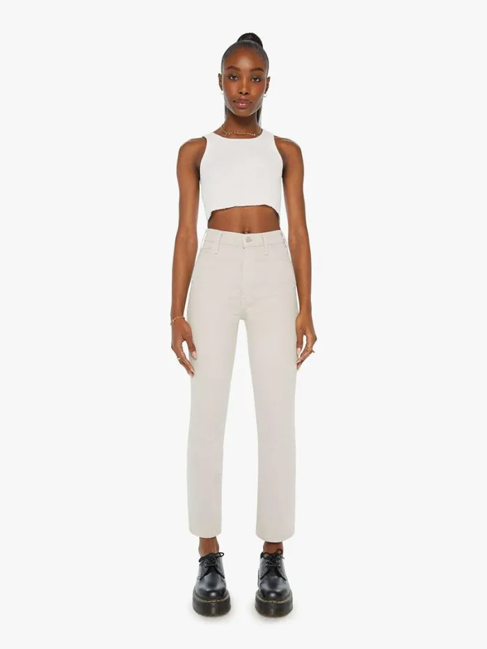 Women Mother Denim The Hustler Flood Feather Grey