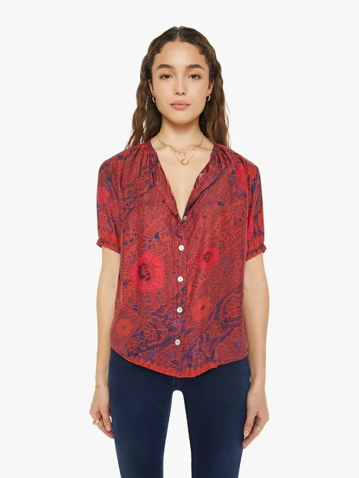 Women Mother Denim Violet Top Peacock Currant