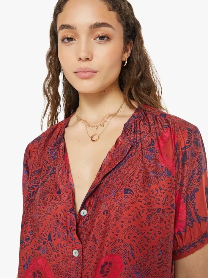 Women Mother Denim Violet Top Peacock Currant