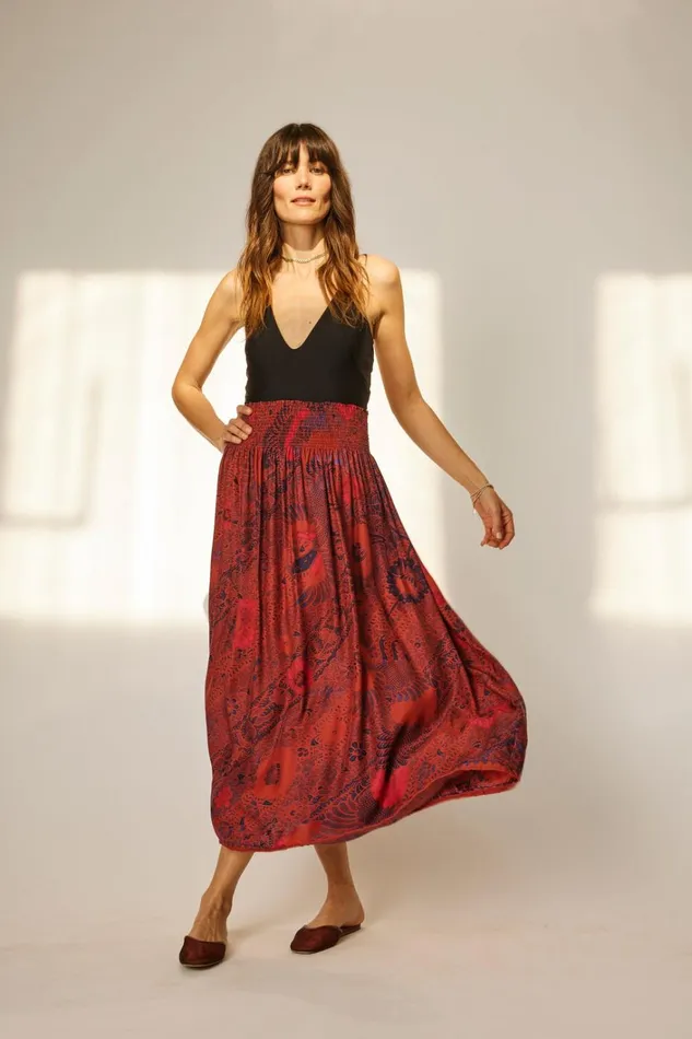 Women Natalie Martin Bottoms Bella Skirt Peacock Currant