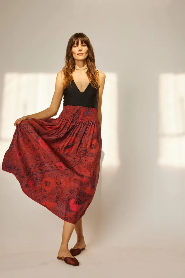 Women Natalie Martin Bottoms Bella Skirt Peacock Currant